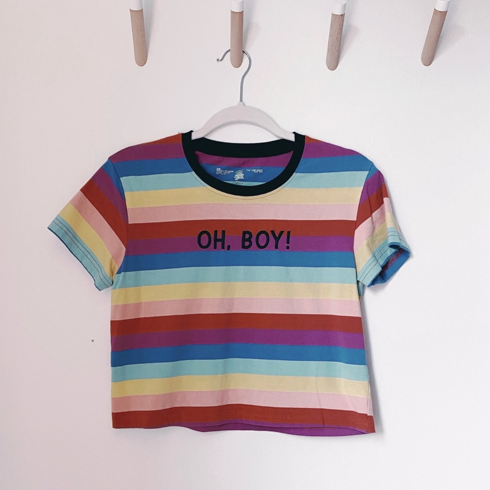 Striped Oh Boy! Lost Bros crop tee